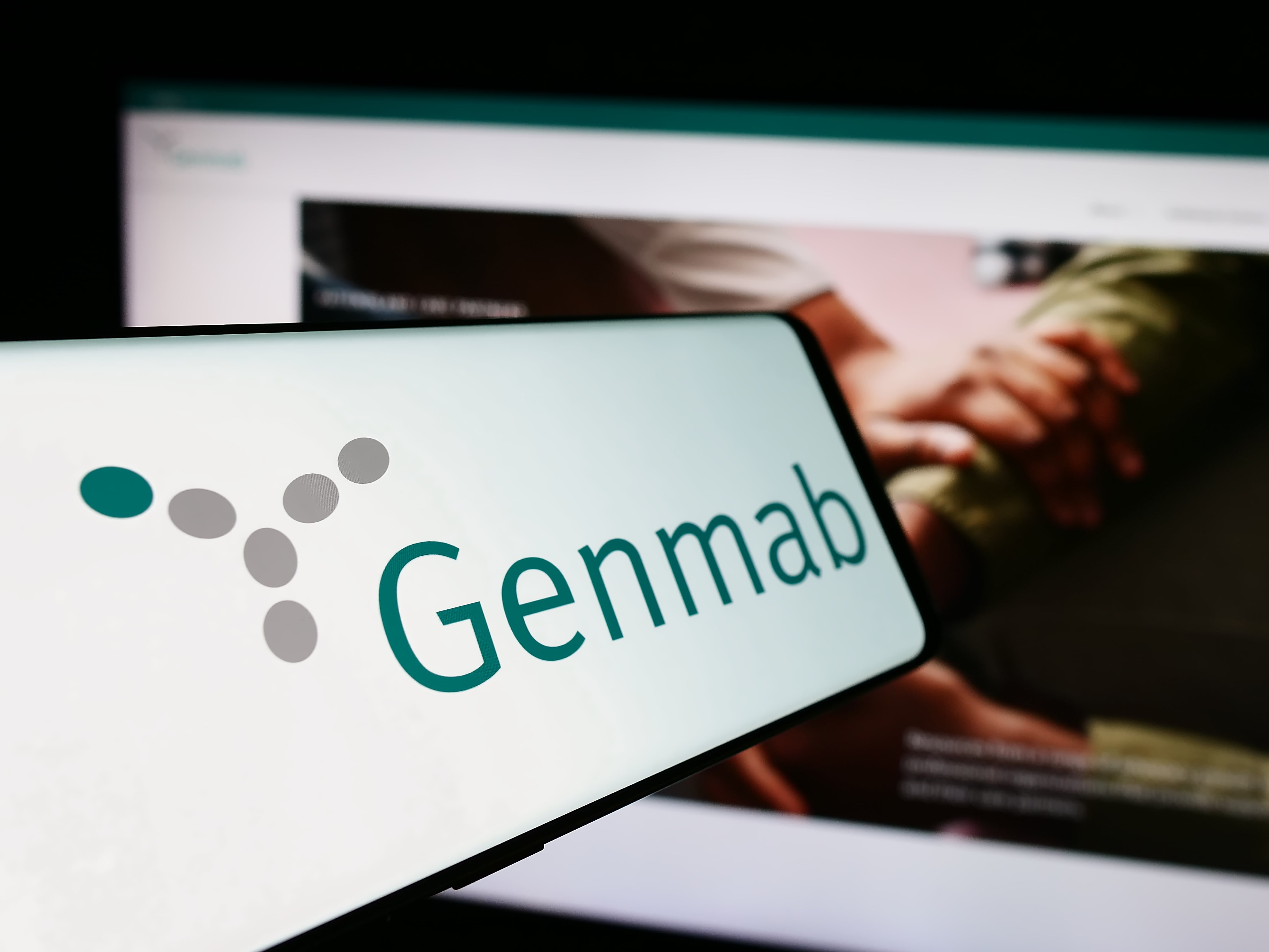 El logotipo de la empresa de biotecnología danesa Genmab 