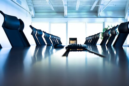 Conference room with large table and many chairs