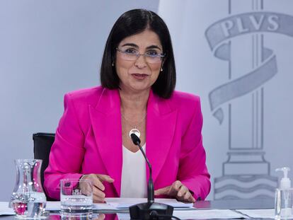 La titular de Sanidad, Carolina Darias, el martes tras la reunión del Consejo de Ministros.