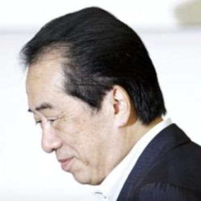 El primer ministro japonés Naoto Kan a la llegada de la reunión con el Partido Democrático de Japón (DPJ).Re