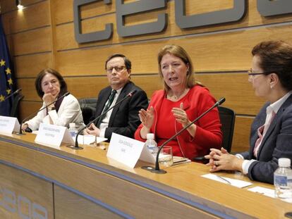 Agnes Noguera, consejera del Grupo PRISA, durante su intervenci&oacute;n.