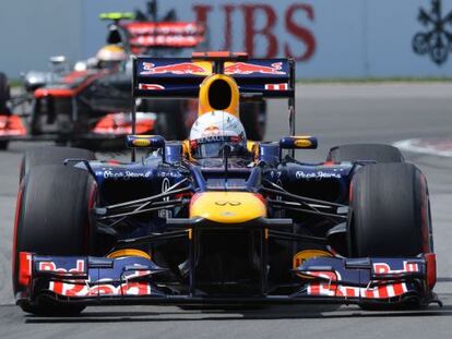 Sebastian Vettel rueda durante el GP de Canadá.