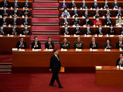El presidente de China, Xi Jinping, a punto de comenzar el discurso de clausura de la Asamblea Popular Nacional, en Pekín.