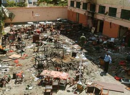 Estado en que quedó la Casa de España en Casablanca tras el atentado de mayo de 2003.