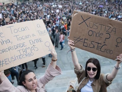 Manifestación en Santiago de Compostela contra la sentencia de La Manada.