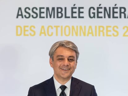 Luca de Meo, consejero delegado de Renault, en la junta general de accionistas del grupo, el pasado 19 de junio.