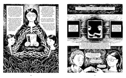 Comic plate 'feed the ghosts'.