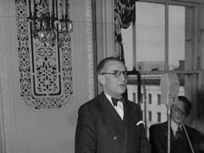 Primer acto p&uacute;blico del embajador en EE UU Juan F. C&aacute;rdenas, en 1939.