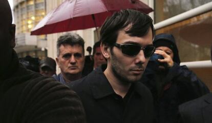 Martin Shkreli a su llegada a una Corte federal en Estados Unidos.