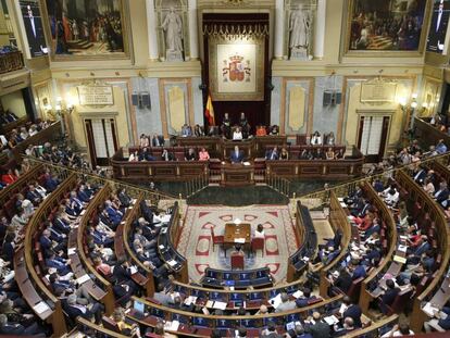 El hemiciclo del Congreso durante la investidura fallida de Rajoy. 