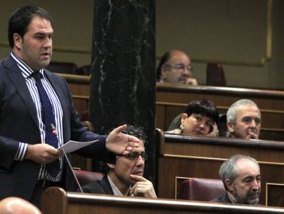 El diputado de Amaiur, Jon Iñarritu, este miércoles en el Congreso.