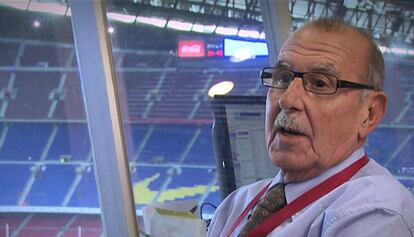 Manel Vich, en el Camp Nou.
