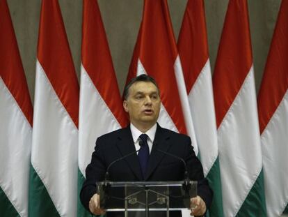 El primer ministro húngaro, Viktor Orbán, hoy en Budapest.