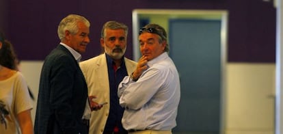 A la izquierda, Francisco Pernía, expresidente del Racing, la temporada pasada.