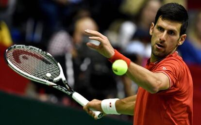 Djokovic, durante el partido frente a Ramos.