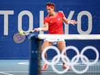 Tokyo 2020 Olympics - Tennis - Women's Singles - Round 2 - Ariake Tennis Park - Tokyo, Japan - July 26, 2021. Carla Suarez of Spain in action during her second-round match against Karolina Pliskova of Czech Republic REUTERS/Piroschka Van De Wouw