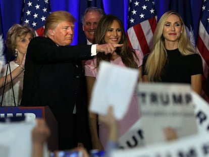 Trump y su familia celebran la victoria en Carolina del Sur.