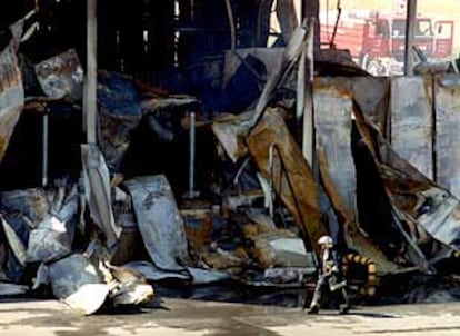 La fábrica de Campocarne, en Rivas-Vaciamadrid, destruida tras el incendio del pasado 1 de octubre.