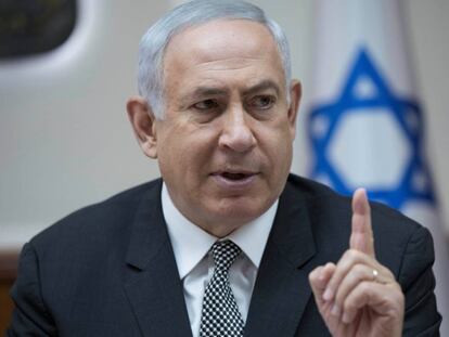 O primeiro-ministro de Israel, Benjamin Netanyahu, em uma reunião do Governo em Jerusalém.