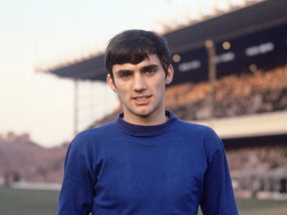 George Best before a game against Arsenal at Highbury, November 1964.