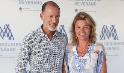 Kyril de Bulgaría y Katherine Butler en un evento en Palma de Mallorca el 2 de agosto de 2019.