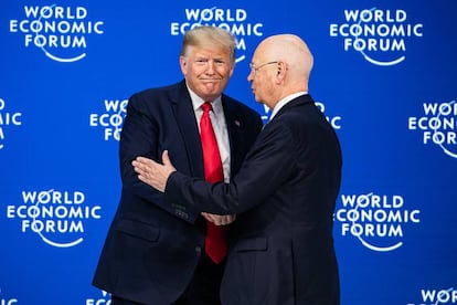Donald Trump y Klaus Schwab en la Reunión de Davos 2020
