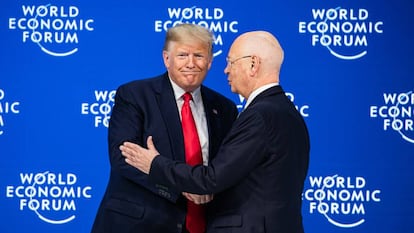 Donald Trump y Klaus Schwab en la Reunión de Davos 2020