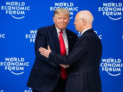 Donald Trump y Klaus Schwab en la Reunión de Davos 2020