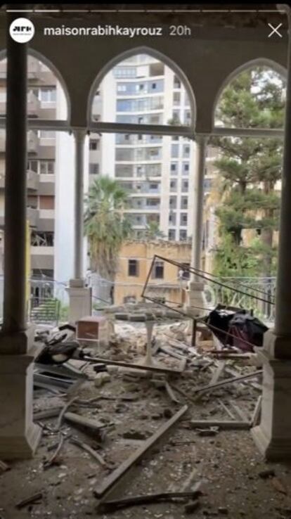La sede de Maison Rabih Kayrouz quedó completamente destrozada.