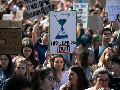 Manifestació contra el canvi climàtic el 15 de març a Barcelona.