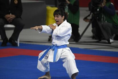 Sandra Sánchez, durante las eliminatorias del Mundial.