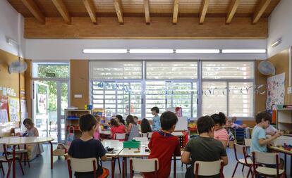 Un aula de Infantil en la escuela pública Vivers, en la ciudad de Valencia.