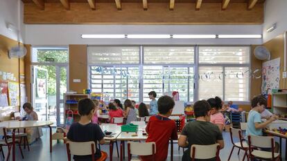 Un aula de Infantil en la escuela pública Vivers, en la ciudad de Valencia.