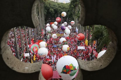 Ato anti-impeachment na Sé, no último dia 31.