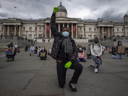 Protestas del movimiento Black Lives Matter en Trafalgar Square, Londres, en 2020.