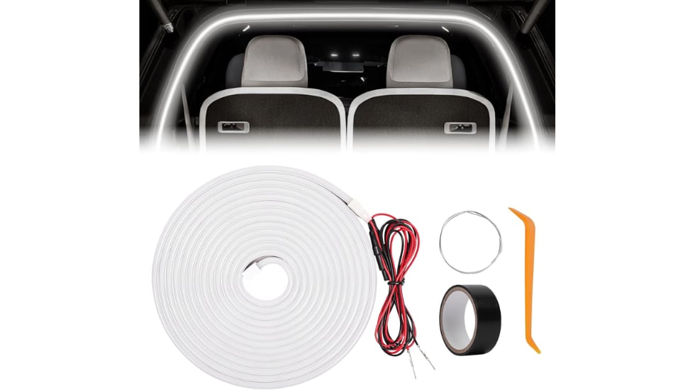 La tira LED para el maletero del coche incluye todo lo necesario para su instalación.