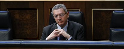 Justice Minister Alberto Ruiz-Gallardón, pictured in Congress.