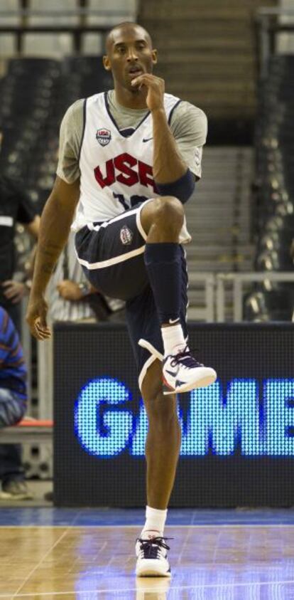 Kobe Bryant, durante un entrenamiento en Barcelona