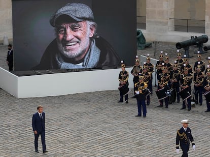 Emmanuel Macron, en la despedida nacional al actor Jean-Paul Belmondo.