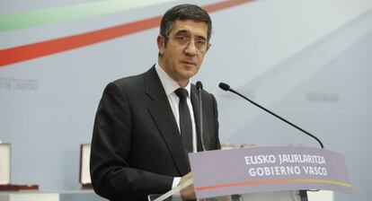 López, en un momento de su discurso del Día de Euskadi.