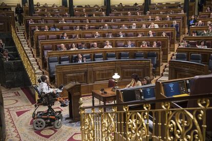 Pablo Echenique durante su intervención en el Congreso de los Diputados.