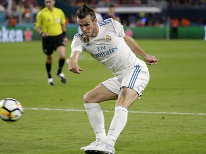Bale, en el amistoso contra el Bar&ccedil;a.