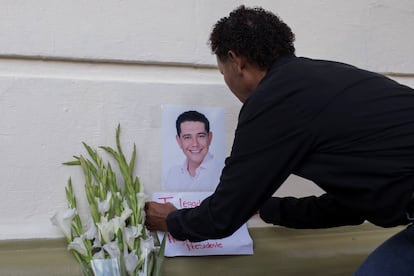 Homenaje a Alejandro Arcos, alcalde de Chilpancingo (Estado de Guerrero) asesinado, el 7 de octubre de 2024.