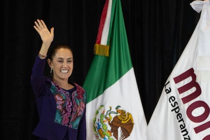 Claudia Sheinbaum, este 3 de junio en el hotel Hilton en Ciudad de México.