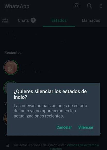 Silenciar estado en WhatsApp