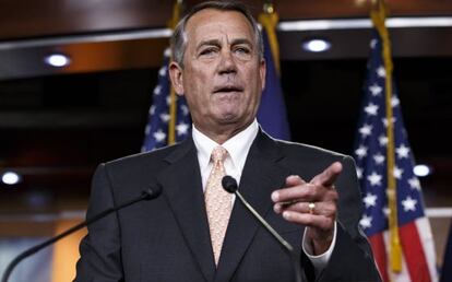 El líder republicano Boehner, este jueves.