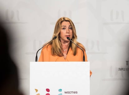 Susana Díaz, durante su intervención en el Congreso Mundial de Estudios sobre Oriente Medio.