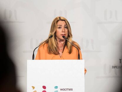 Susana Díaz, durante su intervención en el Congreso Mundial de Estudios sobre Oriente Medio.