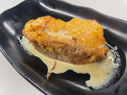 Torrija elaborada por el restaurante Plademunt, en Alcalá de Henares, y ganadora en la categoría Tradicional del concurso. 