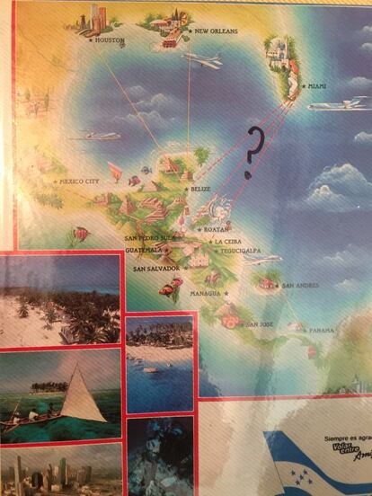 Mapa del Caribe en el que no existe Cuba.